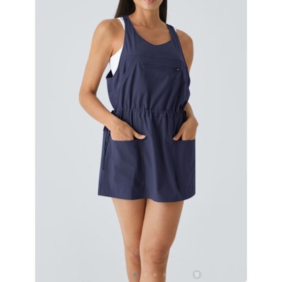 Halara Breezeful Backless Drawstring 2-Piece Active Dress Sz XS Blue Quick Dry - Picture 8 of 16